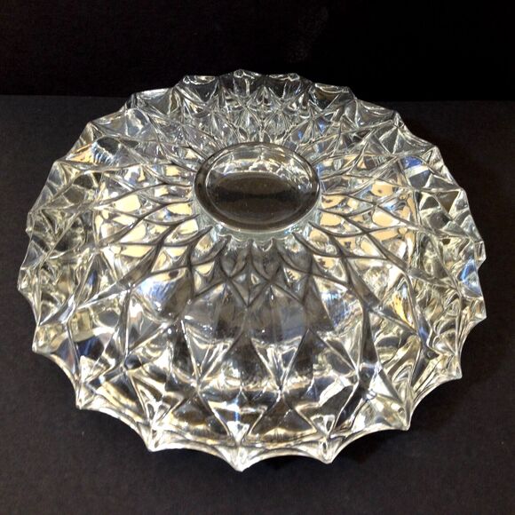 Vintage Clear Crystal Cut Glass 7" Round Heavy Cigar Cigarette Ashtray - Picture 7 of 8